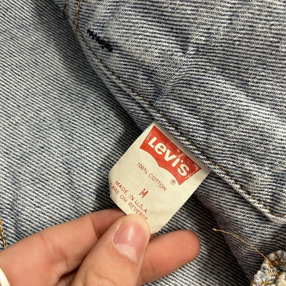 Vintage‎ Levi's Jacket Boys Medium Blue Denim Trucker Biker 57508 0214 USA